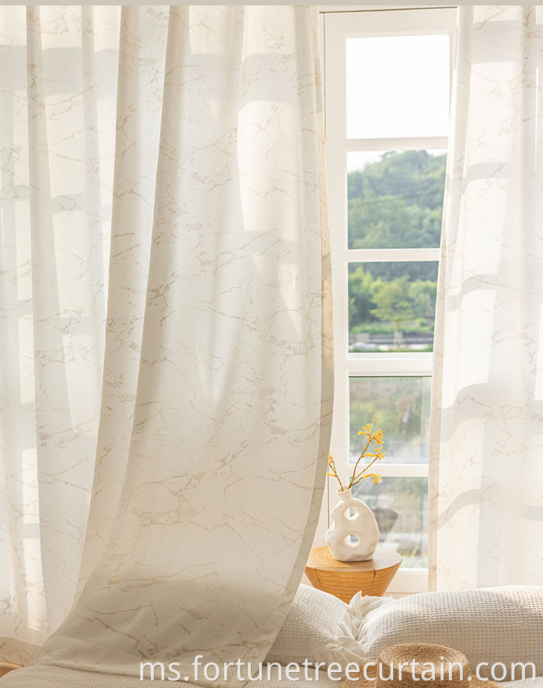 Home Indoor Shading Printed Sheer Curtain